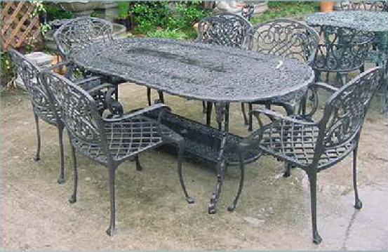 Cast Aluminum Garden Patio Furniture Dolphin Sofa Table Single